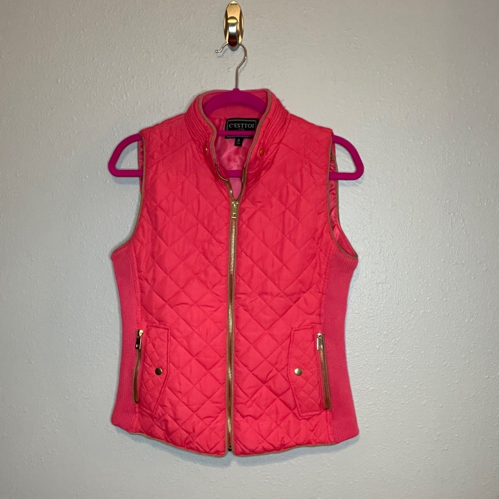 Hot Pink quilted vest